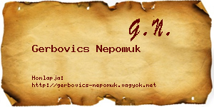 Gerbovics Nepomuk névjegykártya