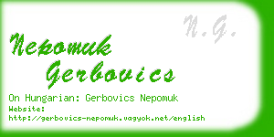 nepomuk gerbovics business card